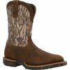 Rocky Long Range 11in Waterproof Western Boot, MOSSY OAK BOTTOM LAND, M, Size 10 RKW0358